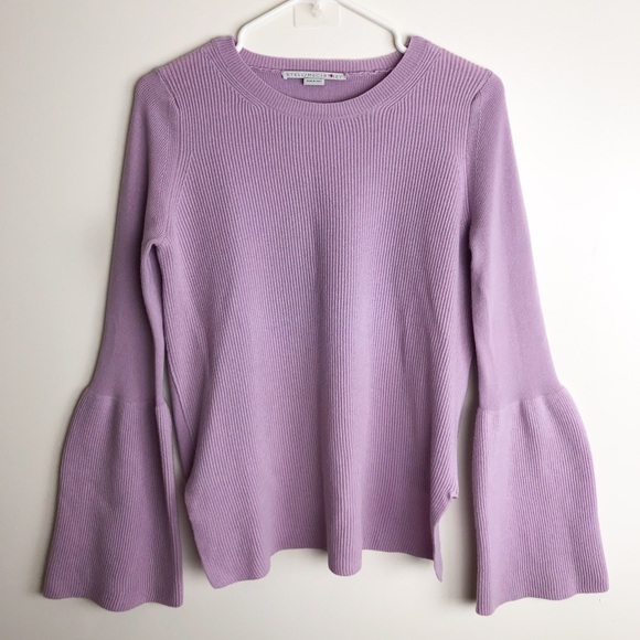 STELLA MCCARTNEY Purple Flare Sleeve Wool Sweater - Picture 2 of 10